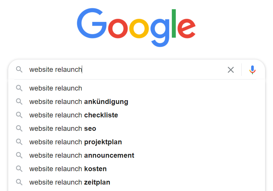 Google Suchvorschläge
