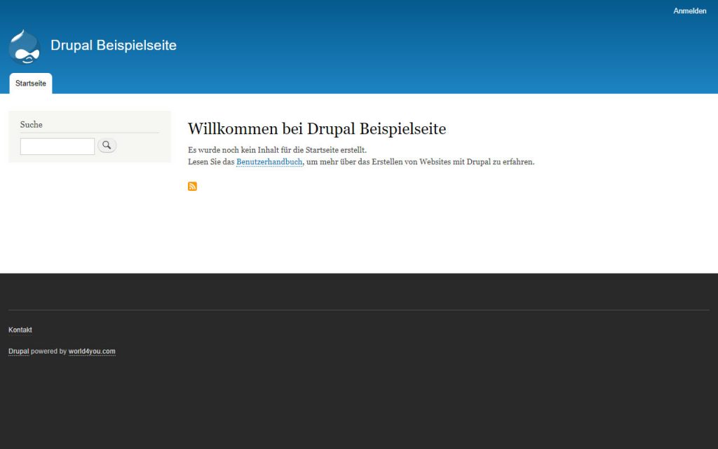 Frontend einer Dupal Website