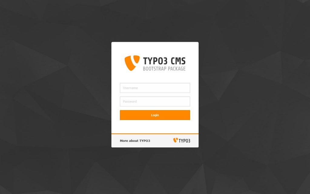 Login-Bereich von Typo3