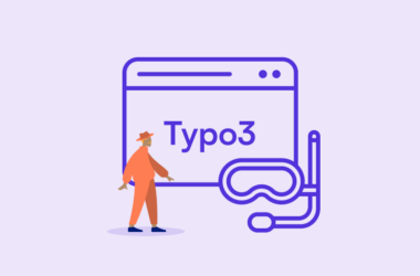 Typo3 Browser mit Taucherbrille und Person