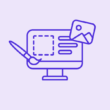 Monitor mit Pinsel und Bild