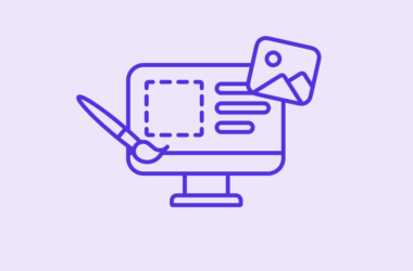 Monitor mit Pinsel und Bild