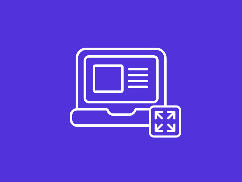 Laptop mit Scale-Symbol
