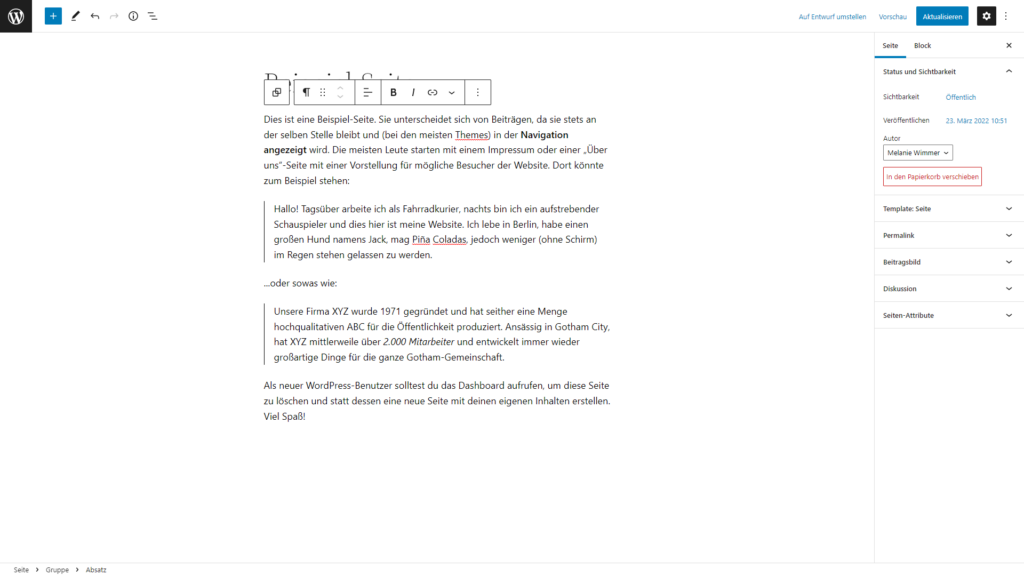 Editor in WordPress
