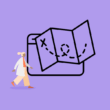 Person mit Landkarte auf Browser