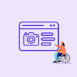 Website mit Kamera und Person