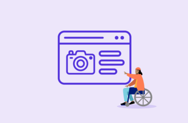Website mit Kamera und Person