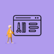 Website mit Kamm und Schere und Person