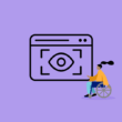 Website mit Augensymbol und Person