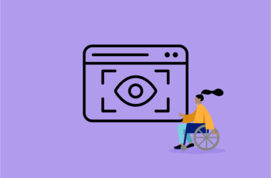 Website mit Augensymbol und Person