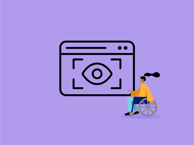 Website mit Augensymbol und Person