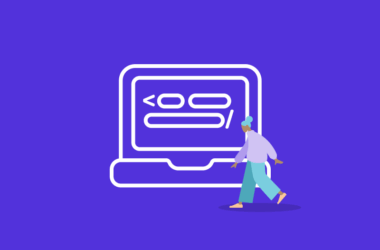 Browser mit Code und Person