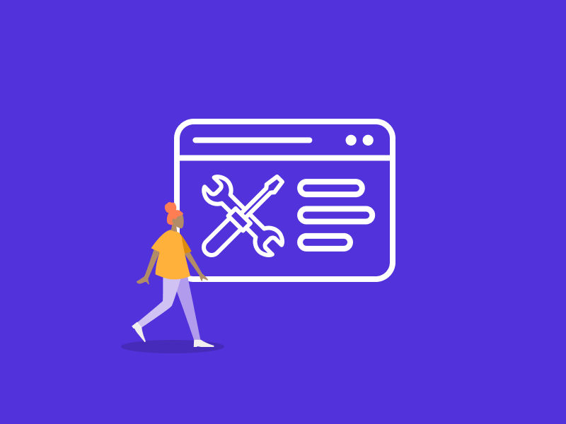 Person mit Website von Handwerker:innen
