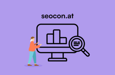 Person mit Monitor und Lupe mit Daten