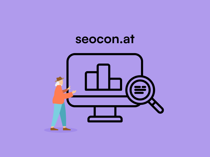 Person mit Monitor und Lupe mit Daten