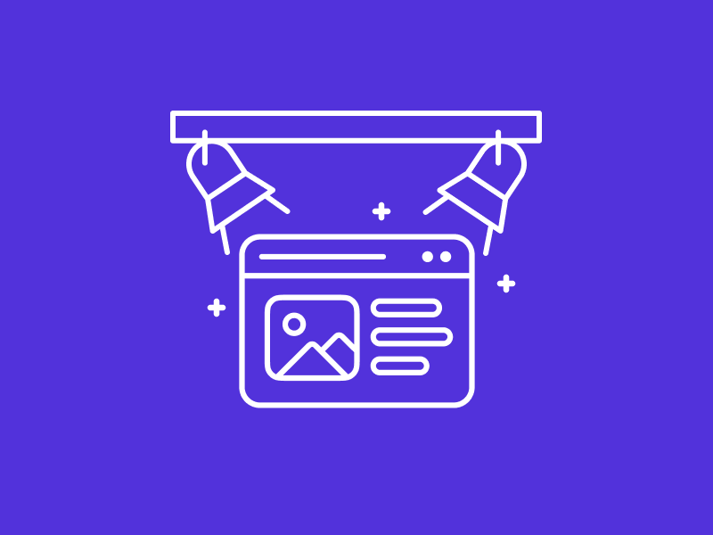 Website mit Bühnenlichtern