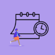 Kalender mit Uhr und Person
