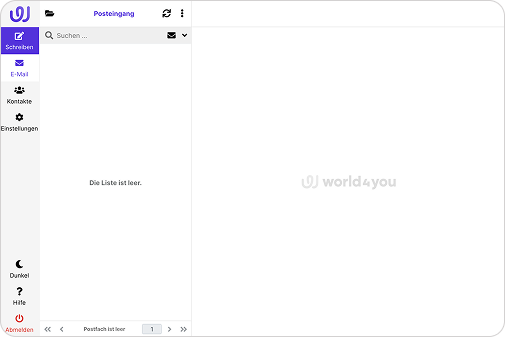 Screenshot of webmail on desktop